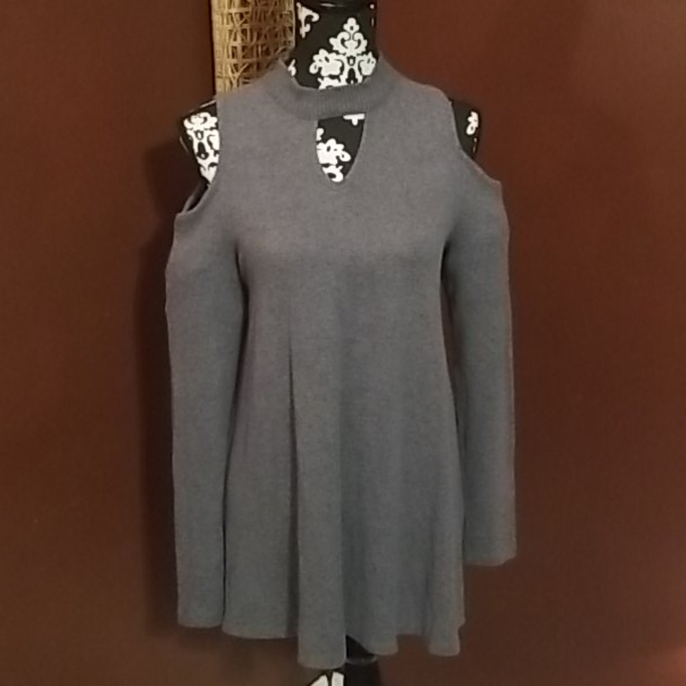 Cold Shoulder Tunic Sweater